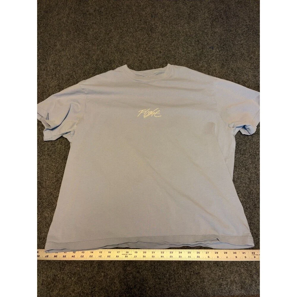 Jordan Flight T-Shirt XL Light Blue 100% Cotton Embroidered Script Jumpman